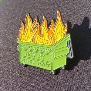 🎁BOGO🎁 Green and Orange Dumpster Fire Enamel Pin